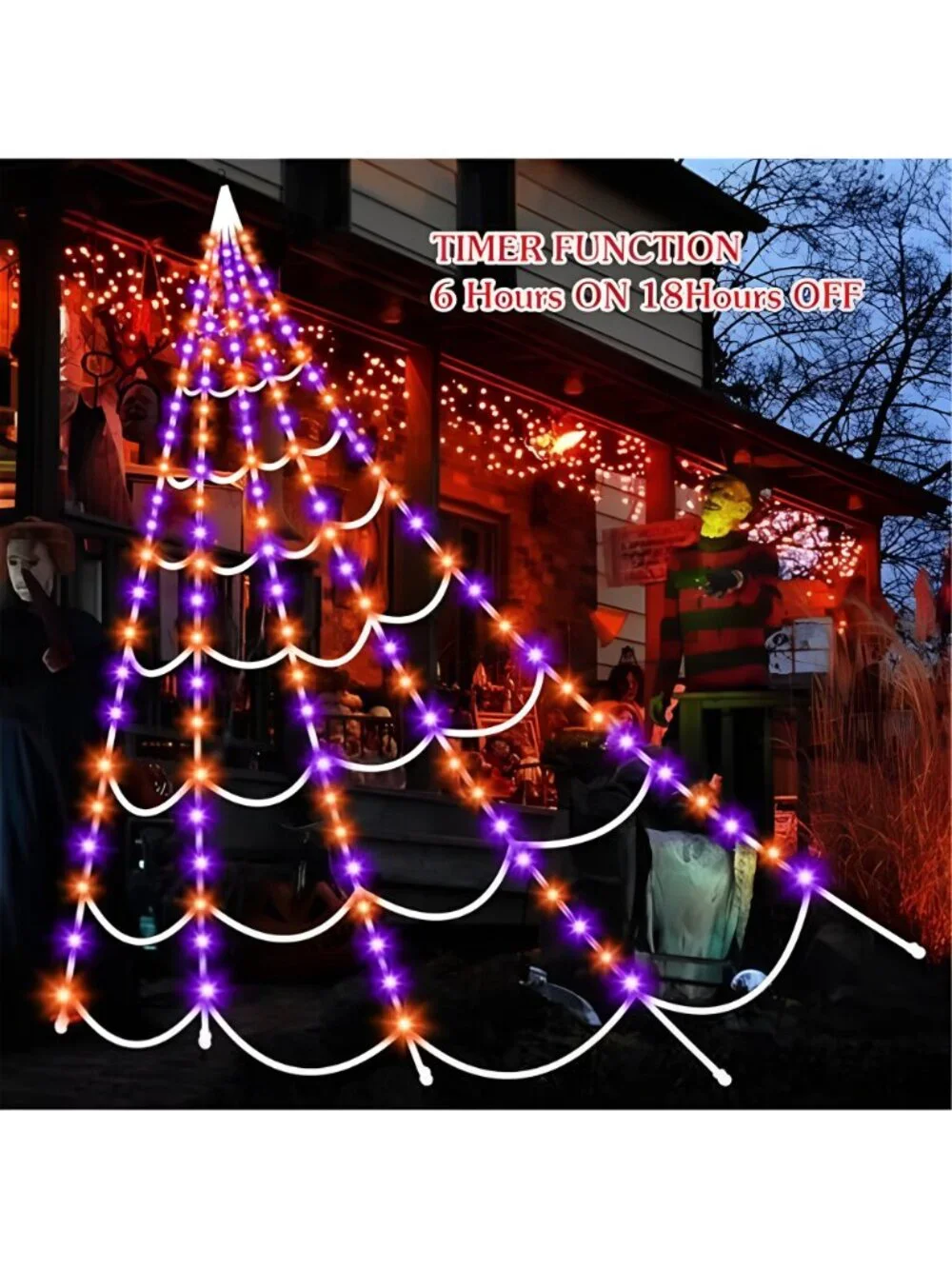 Halloween Decorations Outdoor Spider Web: Giant Light Up Spider Web Decor